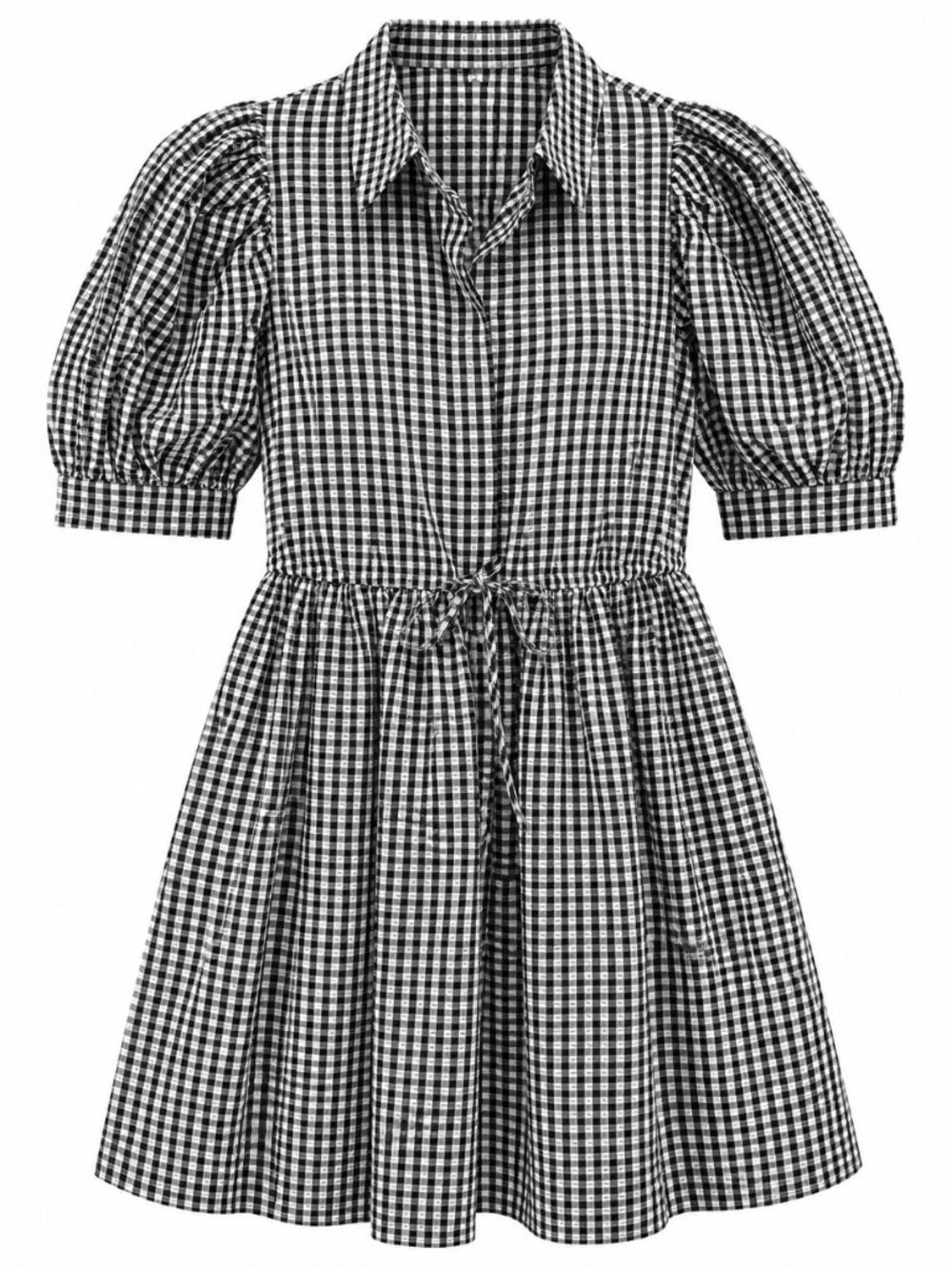 Hunter Bell McCauley Dress in Black & White seersucker gingham, Spring 2026
